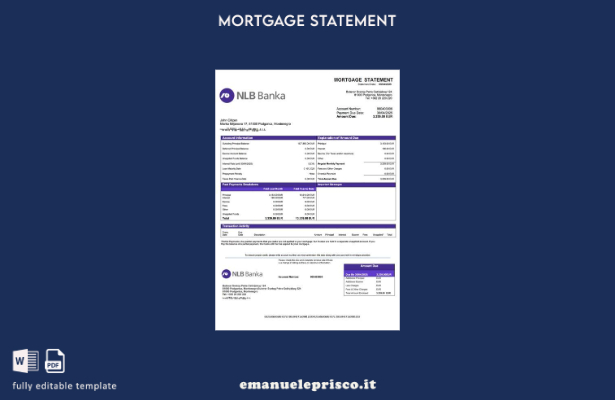 stile verificato Dichiarazione di mutuo Montenegro NLB Banka Podgorica Modello W
